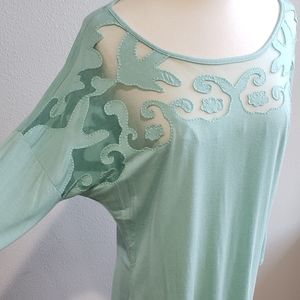 Buckle Turquoise top with Mesh Cut Out